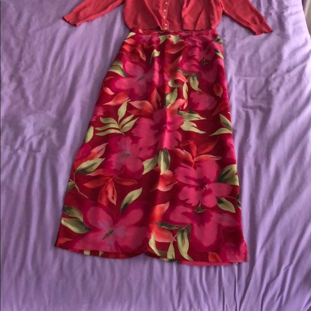 Pink Floral Skirt